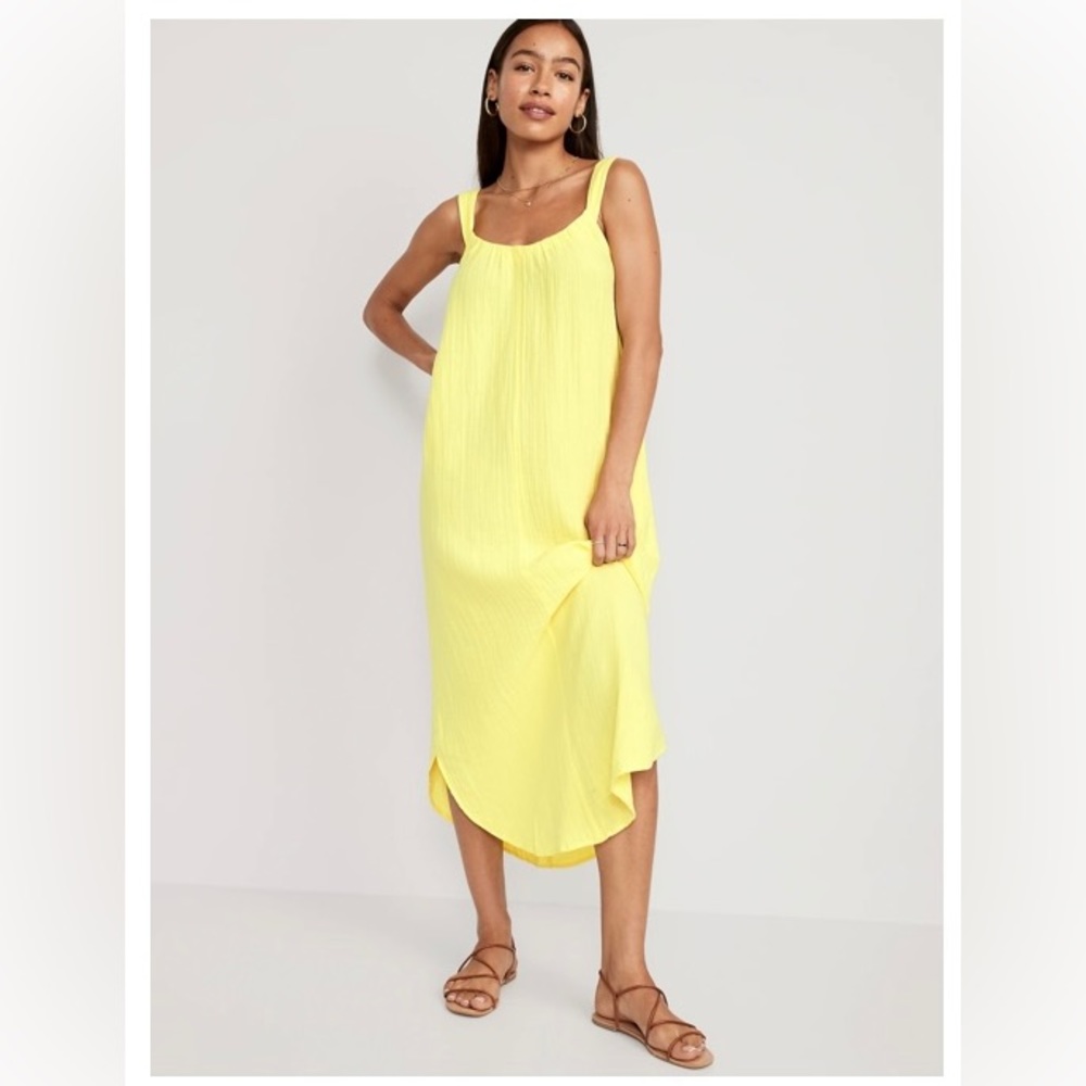 Sleeveless Shirred Midi Dress, XSP, NWT